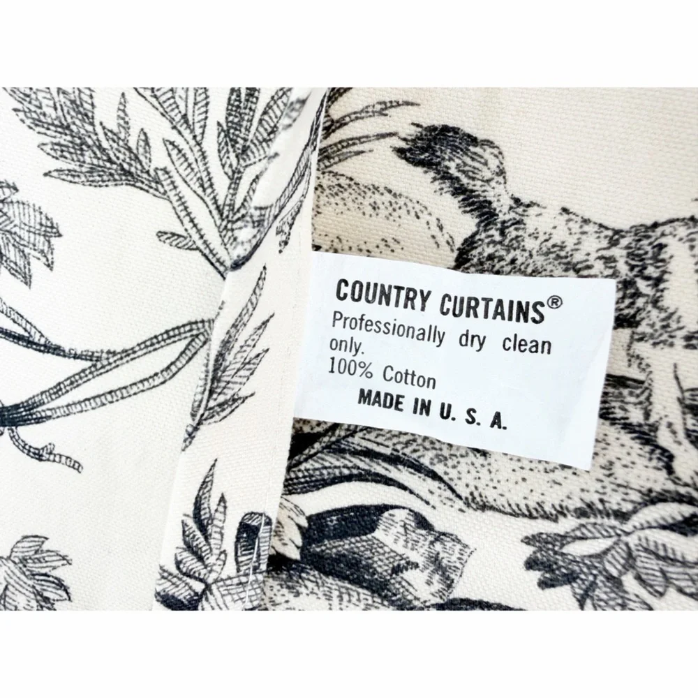 Set 2 Country Curtains French Country Toile Pillow Shams Standard Ivory/Black
